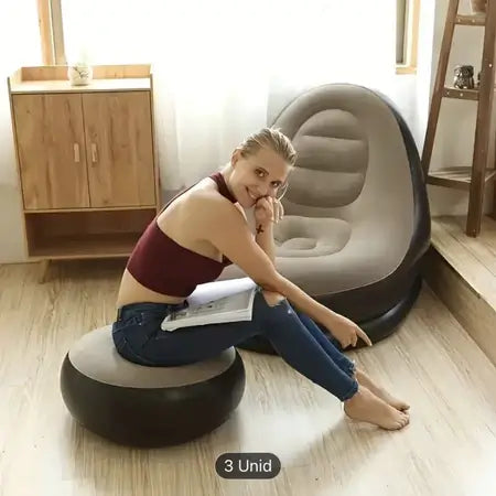 Sillon Sofa Inflable Con Reposapies